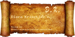 Diera Krisztián névjegykártya